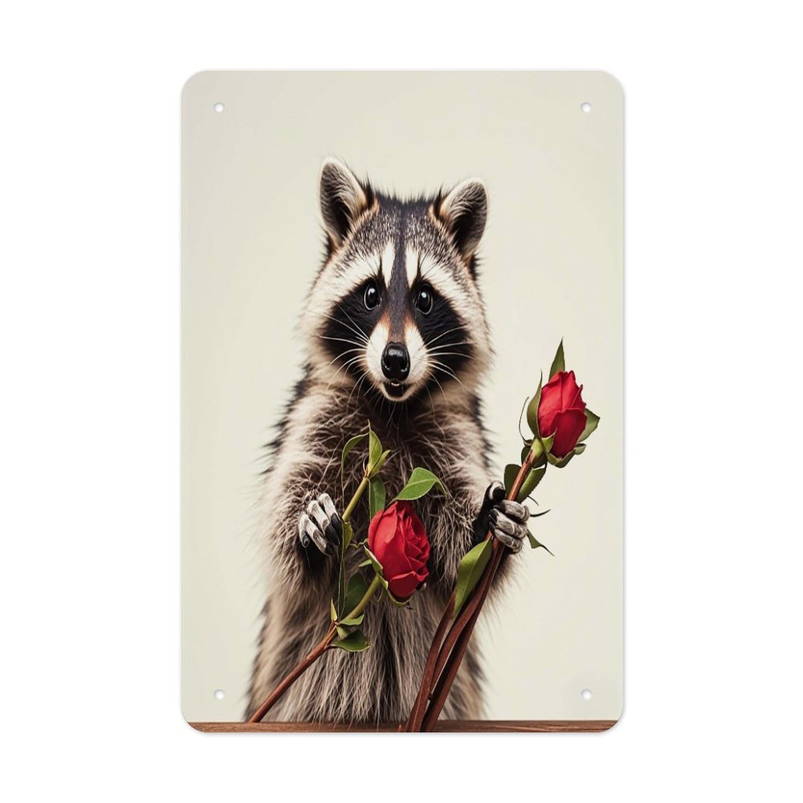 Funny Raccoon Metal Tin Sign Funny Vintage Metal Signs Metal Art Poster Man Cave Decor Retro Tin Sign for Home Office Kitchen Bar Cafe Garden Wall Decor 11.8 X 7.9 Inch