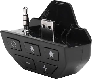 Gamepad Sound Enhancer, Easy to Install Sound Card Adapter with Cool LED Buttons for Home Game Room for Gamepads with 3.5mm Headset Holder