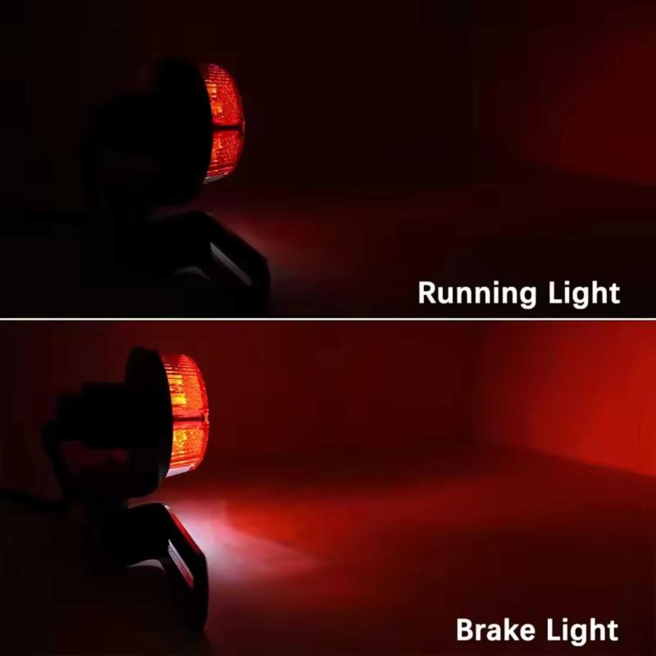 światło hamowania światło do motocykla Do Choppera Bobbera | Lampa światła stopu tylnego hamulca z mocowaniem tablicy rejestracyjnej(2pcs black red)