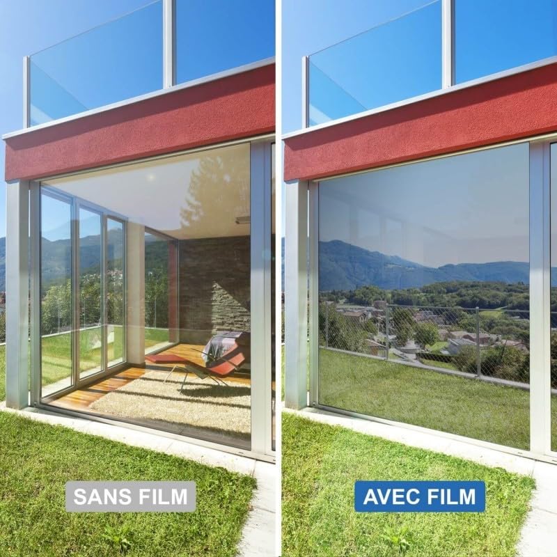 DIMEXACT - Film Miroir sans Tain Argent Clair- Haute durabilité - 152 cm x 2 m - en Rouleau
