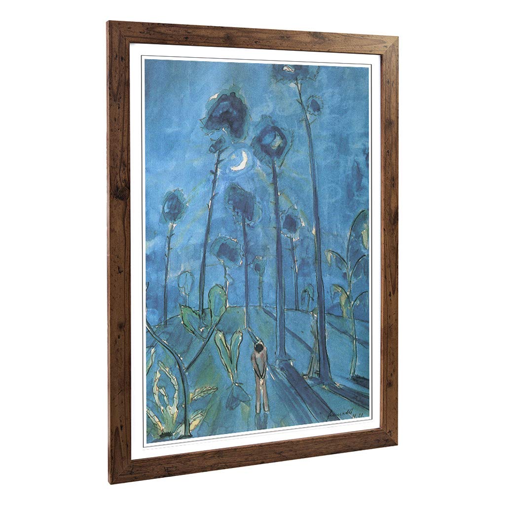 Big Box Art Framed Print of Walter Gramatte Lunar Landscape Design | Wall Art Picture | Home Decor for Kitchen, Living Room, Bedroom, Hallway, Walnut, A2 / 24.5x18 Inch / 62x45cm