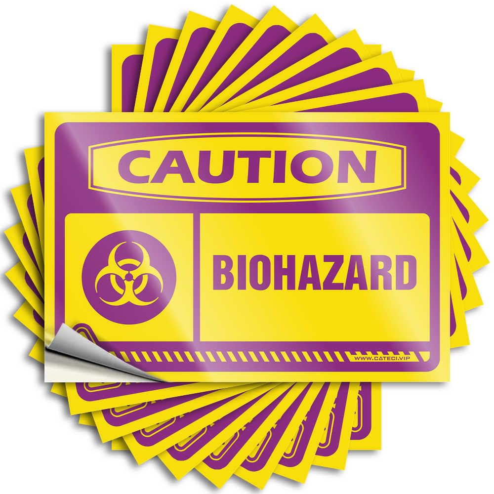 Guest Cover Lettering Sticker | Caution Biohazard Tiny for Alcohol Decor(8X12CM)