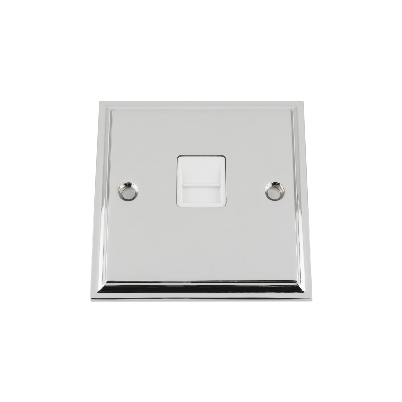 A5 Products White,Silver Master Telephone Bt Plug Socket - Victorian - Polished Chrome - White Insert