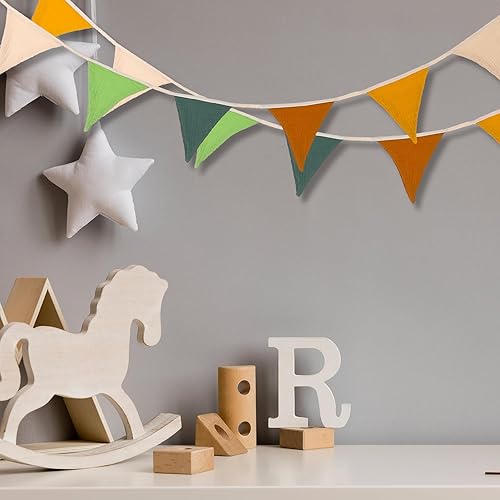 Miniatura 3 de Oudain 2 banderines banderines para guardería, guirnalda triangular, banderines para sala de juegos, decoración de pared para guardería, baby