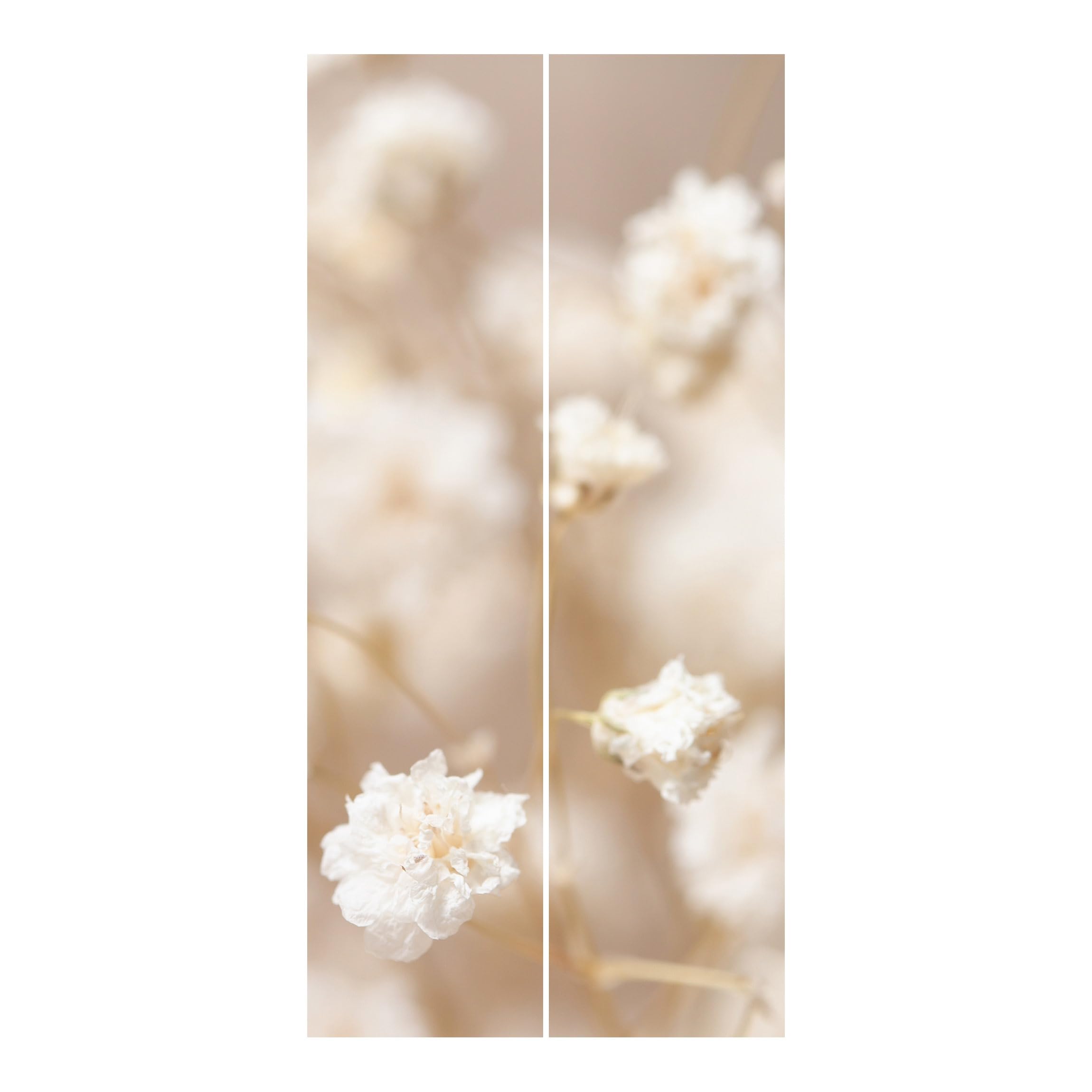 Schiebegardine halbtransparent 60er Paneel Klett Blumen Textil lichtdurchlässig - Blumenwiese Landhaus Flächenvorhang beige Wohnzimmer Schlafzimmer 2280 (120x250 cm - 2er Set)
