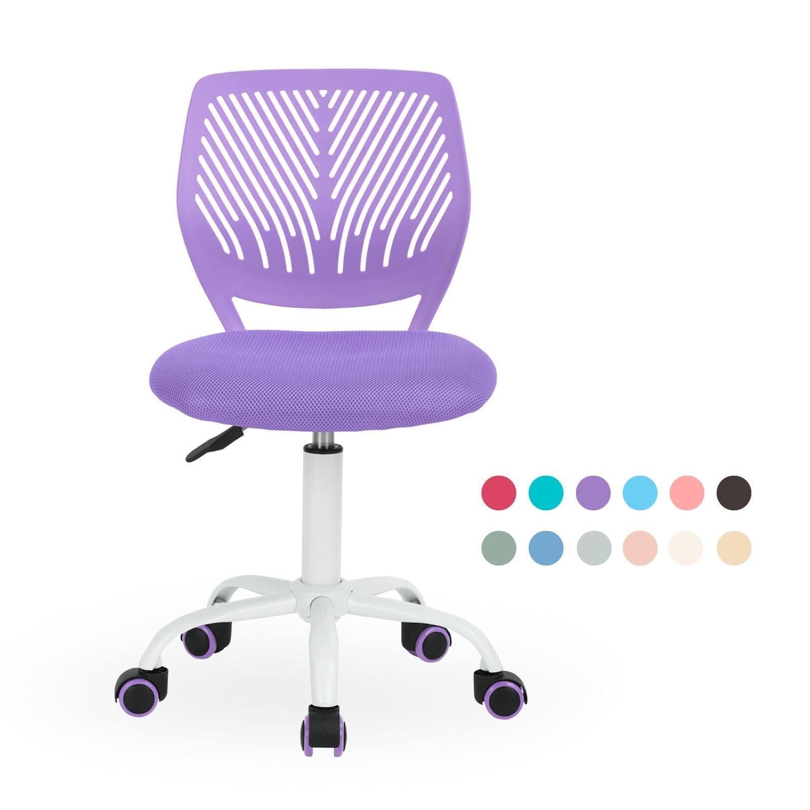 FurnitureR Bügelhilfe Hocker Drehstuhl Höhenverstellbar 40-50cm Sitzhöhe Stoff PP Rücken PU Rollen