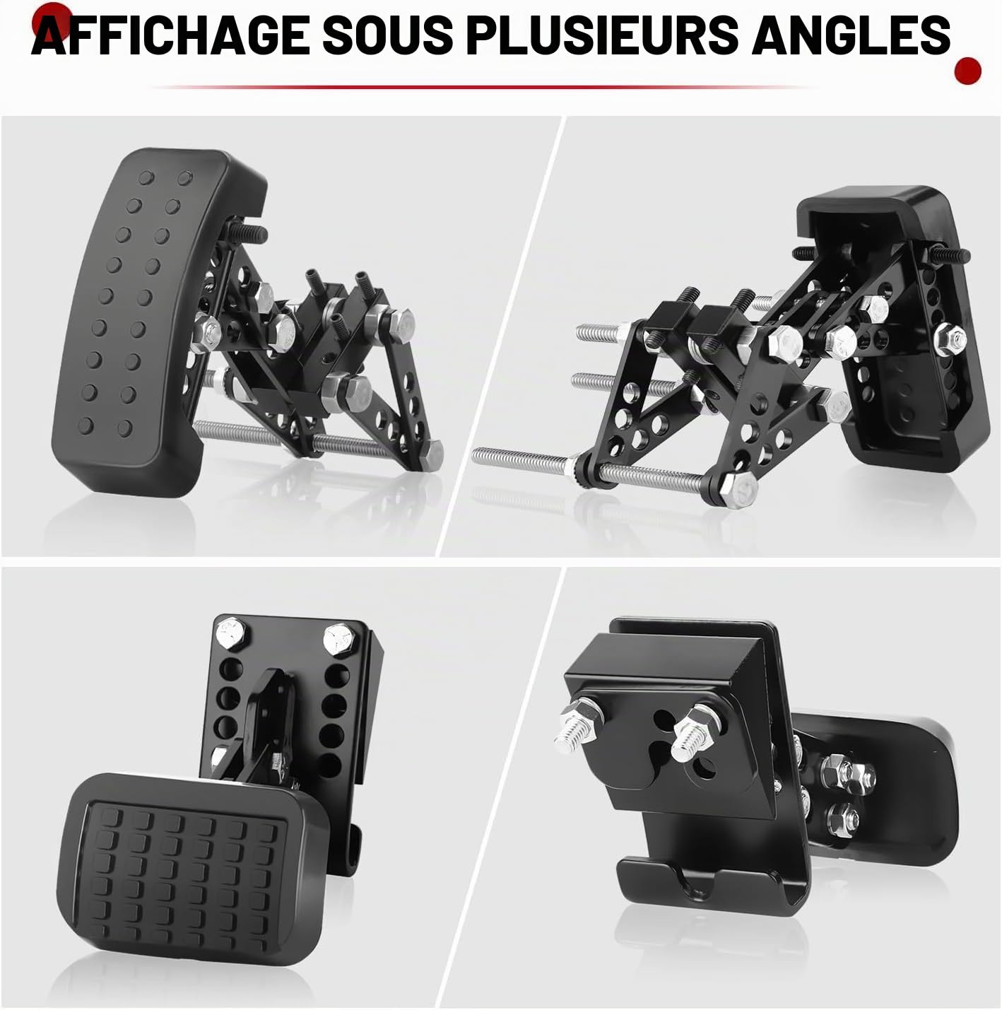 Prolongateurs de Pédales d'Accélérateur et de Frein pour Personnes de Petite Taille, Extension Universelle Réglable en Angle et Longueur, Design Anti-Dérapant pour Voiture, Go-Kart et Voitures Jouets,