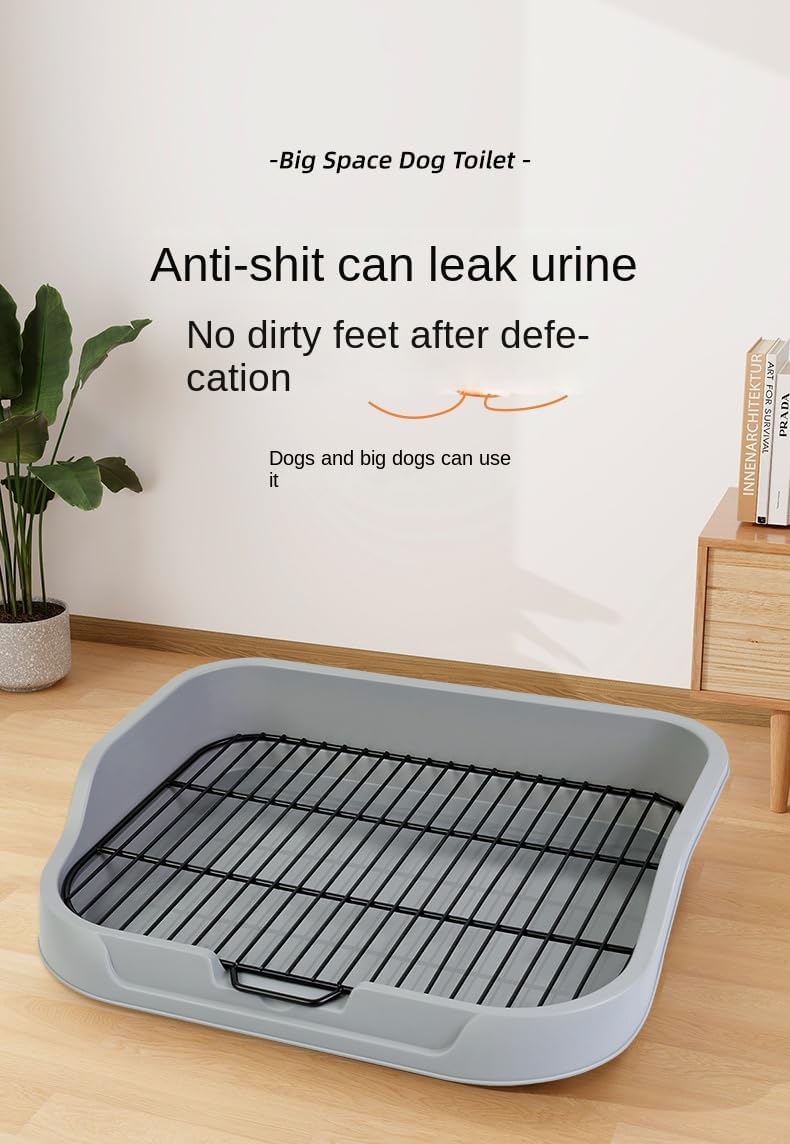 GERRIT Dog Toilet，Pee Pad Holder 19.3"×15.35" Pet Indoor Dog Training Toilet Dog Litter Box Plastic Potty Tray (Blue)