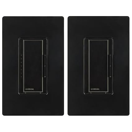 Lutron Maestro LED+ Dimmer Switch Kit for Dimmable LED, Halogen and Incandescent Bulbs, 150W/3-Way or Multi-Location, MACL-153M-RHW-BL, Black