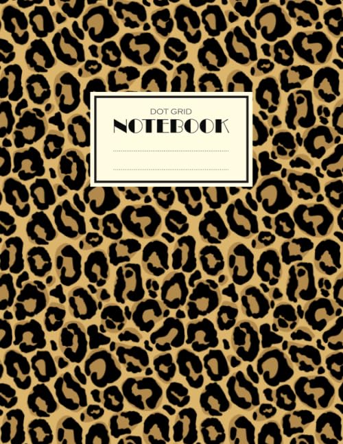 Dot Grid Notebook: Large Dotted Journal (8.5 x 11 inches), Leopard Print Composition Notebook