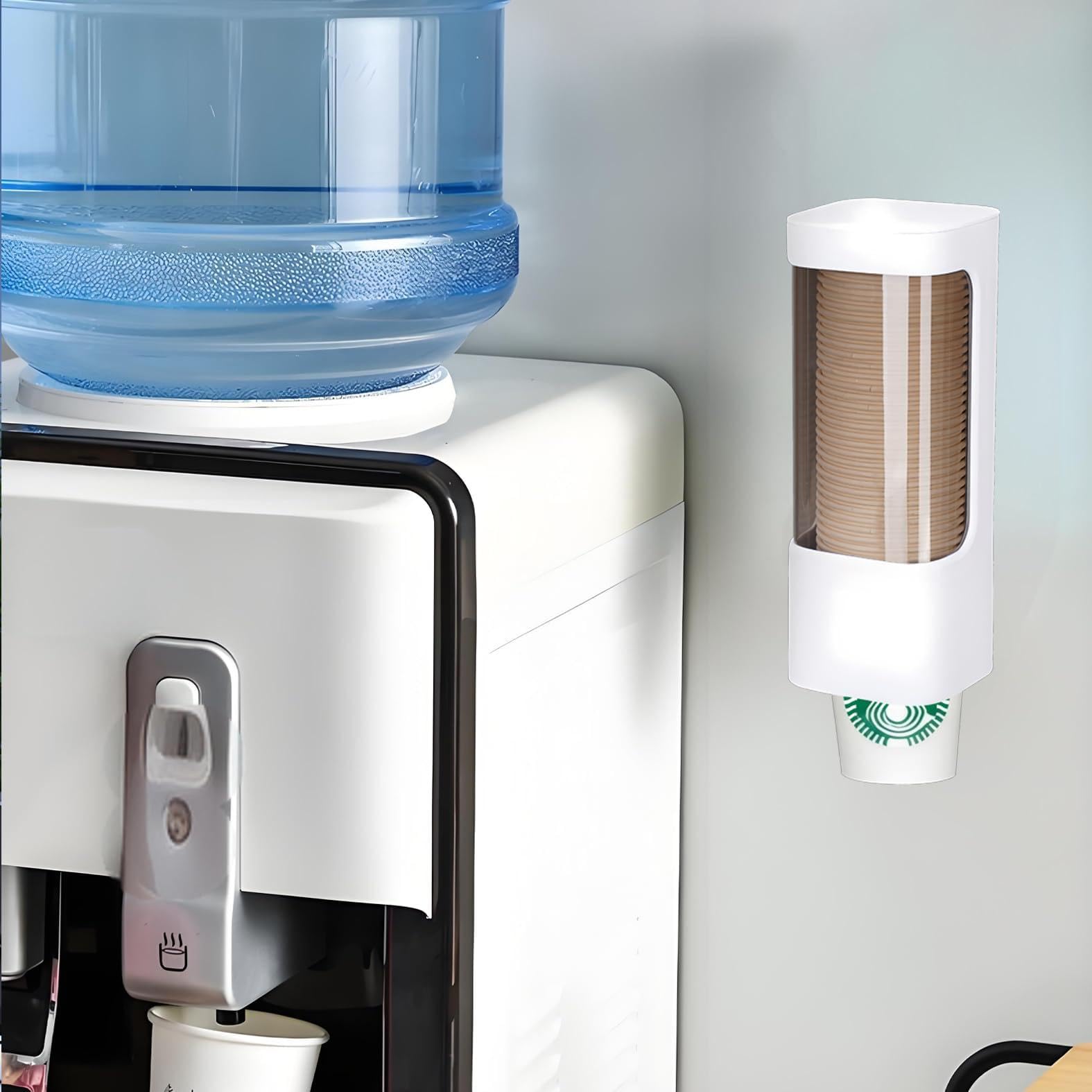 Septe Dispensador de tazas de baño montado en la pared, dispensador de vasos desechable de 3 a 5 onzas para el hogar, la oficina (blanco)