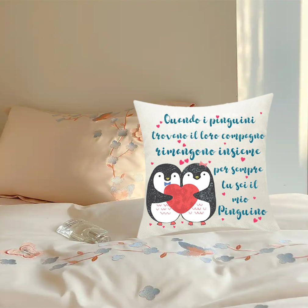 Federa Regalo Per Papà 45x45 Cm – Simpatica Con Pinguino E Scritta 'Papa's Schnarchecke' - 4