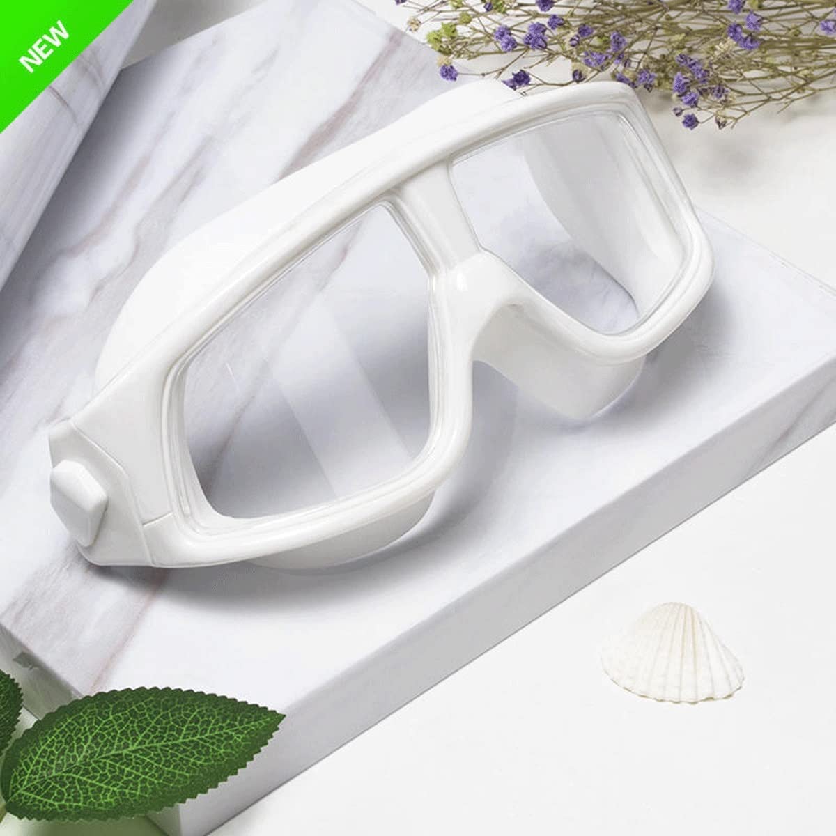 Occhialini da Nuoto con Montatura Grande, Impermeabili e antiappannamento, Occhiali da Nuoto Professionali, Unisex, ad Alta miopia(D)