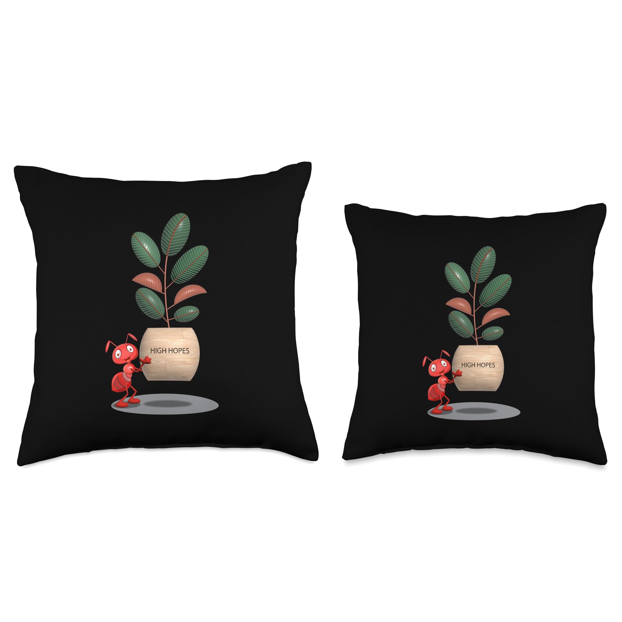 Amazon.com: Ant carrying Rubber Tree Plant - High Hopes Throw Pillow : Home  & Kitchen