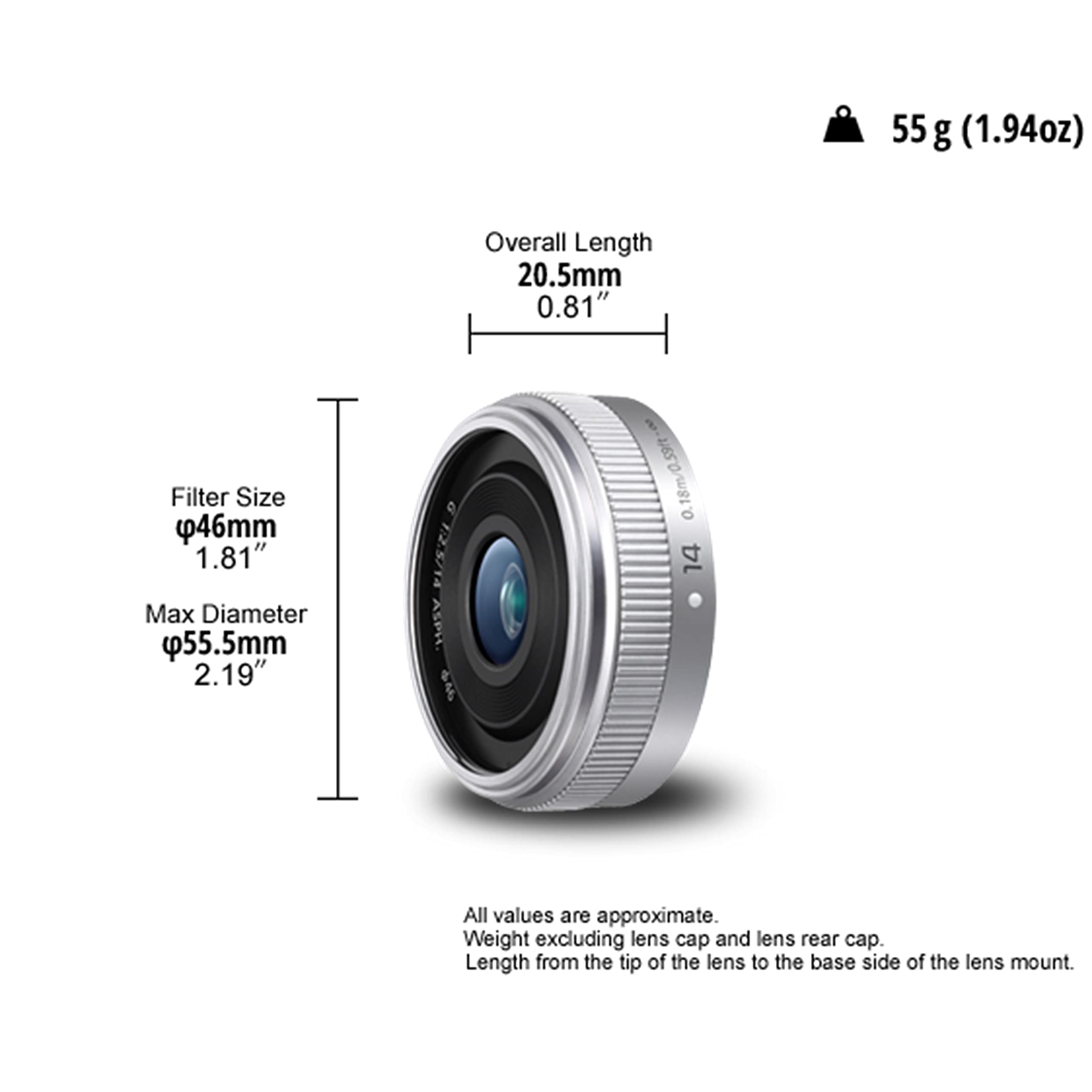Panasonic Lumix 14mm F2.5 | H-H014AE-S Fixed Focal Lens (14mm Wide