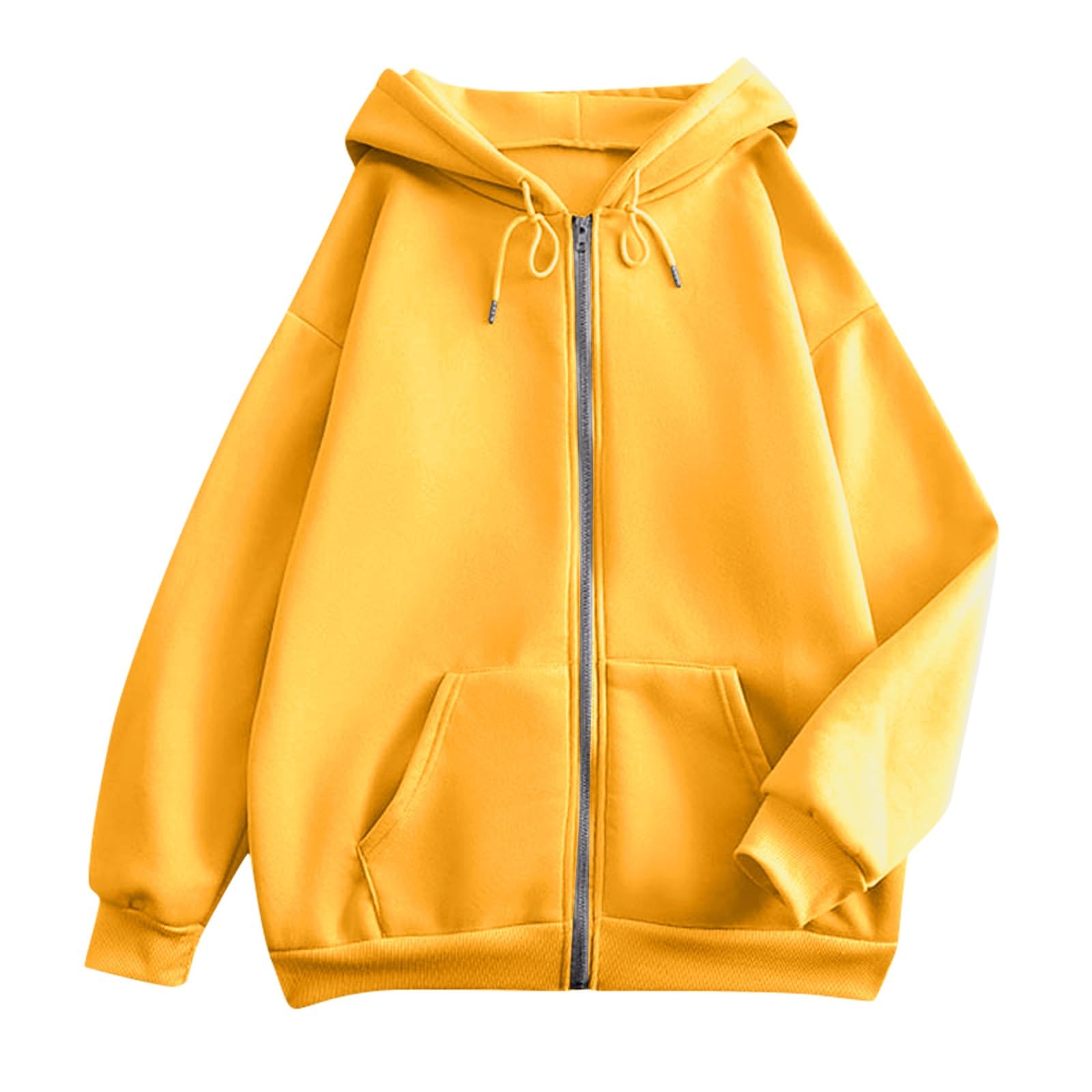Sweatjacke Damen Oversize Sommer Sweatshirt Jacke Mit Kapuze - Baumwoll Zipper Hoodie Kapuzenjacke Langarm Sweatshirt Sport Style Casual Kapuzenpullover Mit Reißverschluss