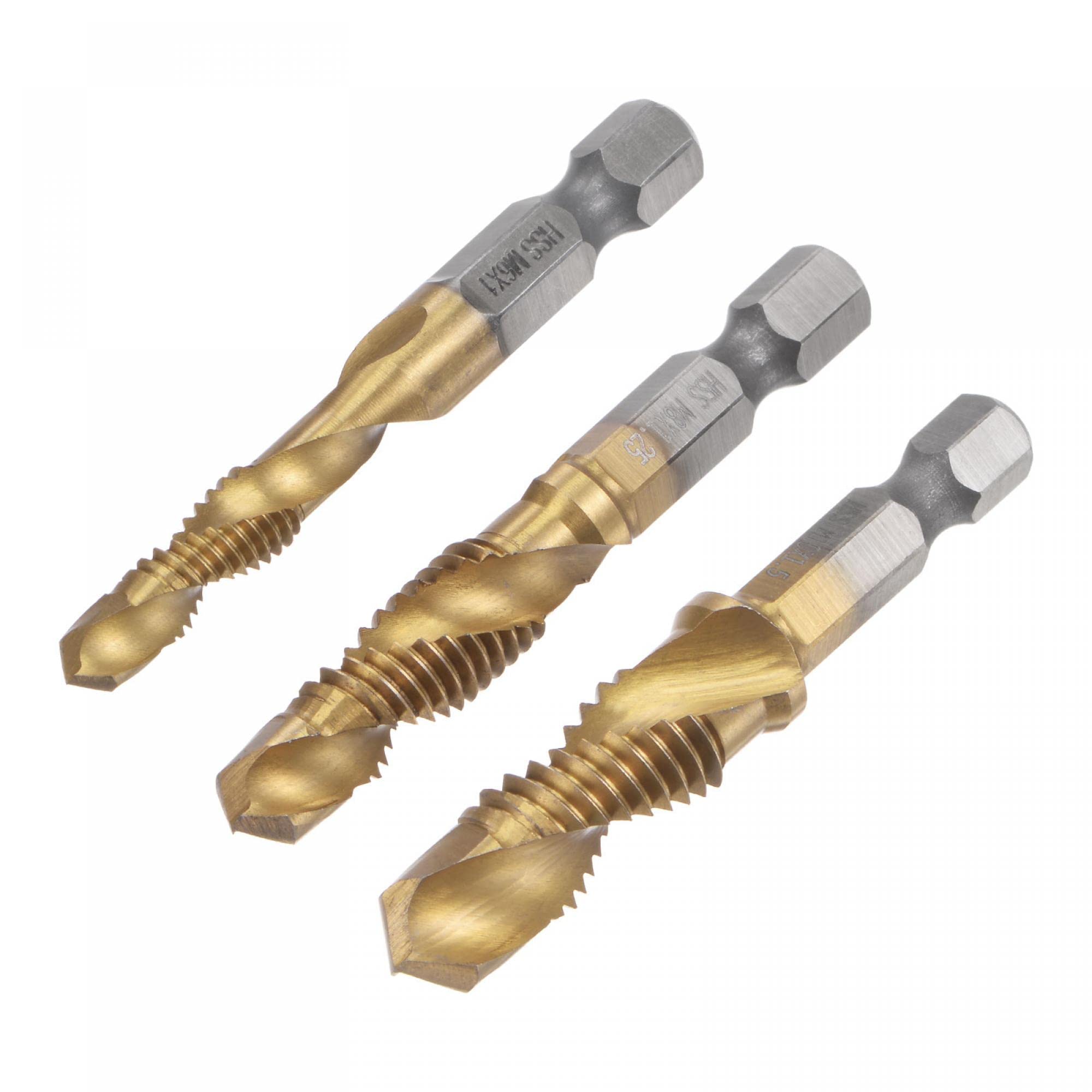 1/8 Npt Tap Uxcell Combination Drill And Tap Bit Set, M6 M8 M10 ...
