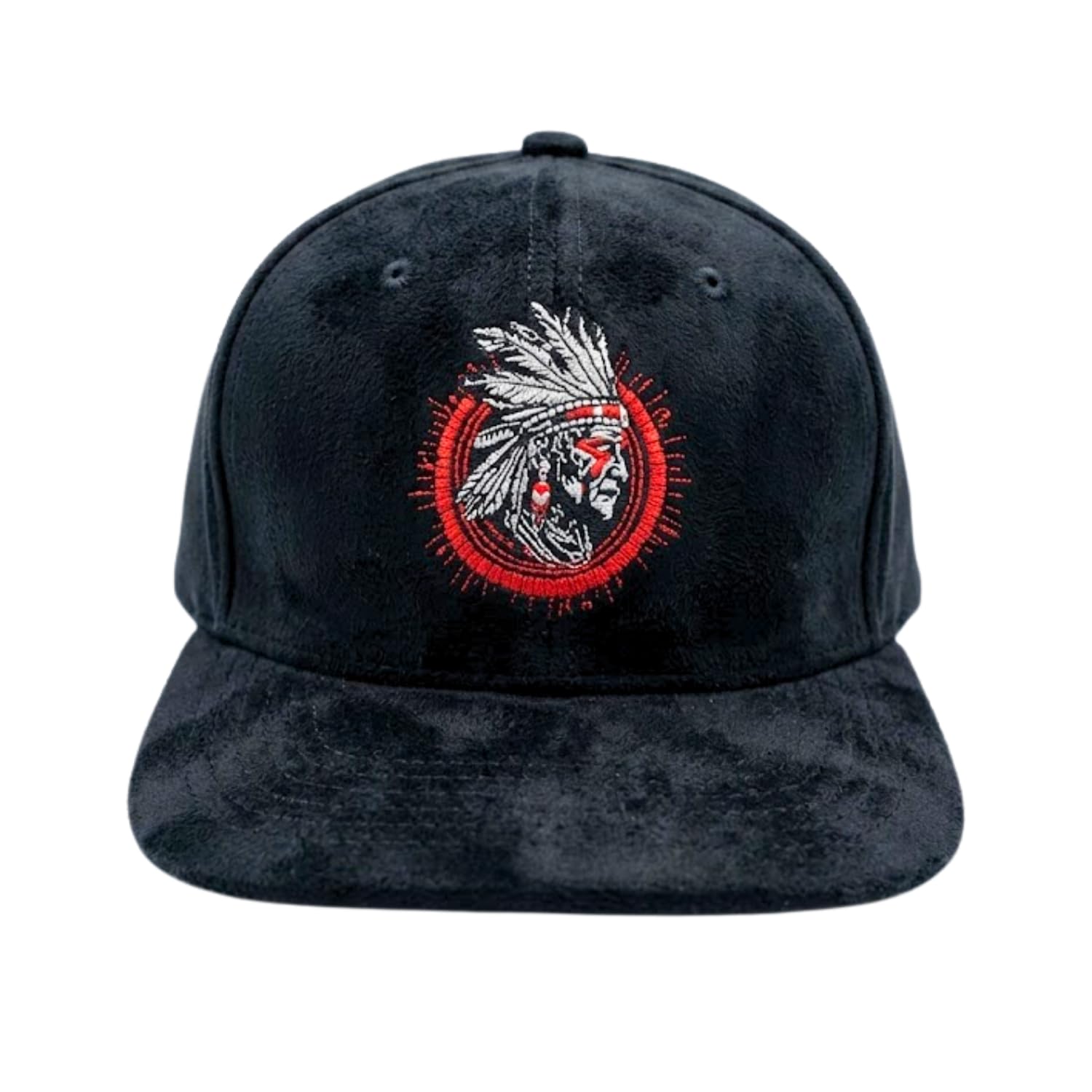 Unisex Snapback Hiphop Cap for Men & Women | Premium Velvet Super Suede Fabric | Tribal Design, Embroidered, Flat Visor, Streetwear, Baseball Hat, Black - Red-image-16