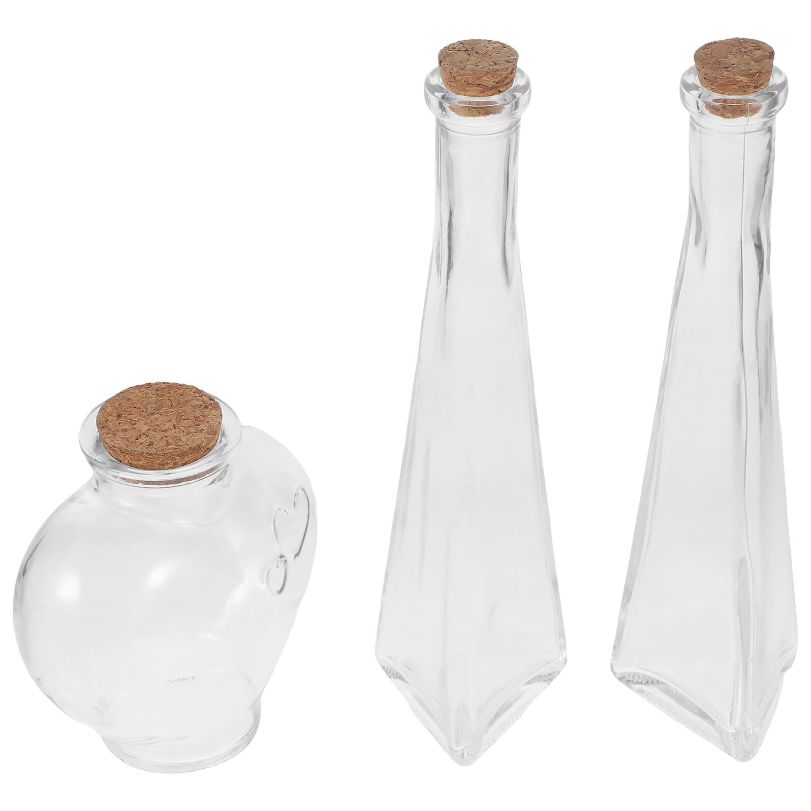 MAGICLULU Set 3 Bottiglie di Vetro a Forma di Cuore per Cerimonia di Sabbia Anniversario Matrimonio Barattoli Decorativi Artigianali