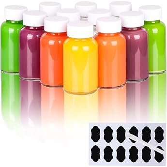 YBCPACK Pack of 12 Ginger Shot Bottles for Filling 120 ml Mini Shot Glasses