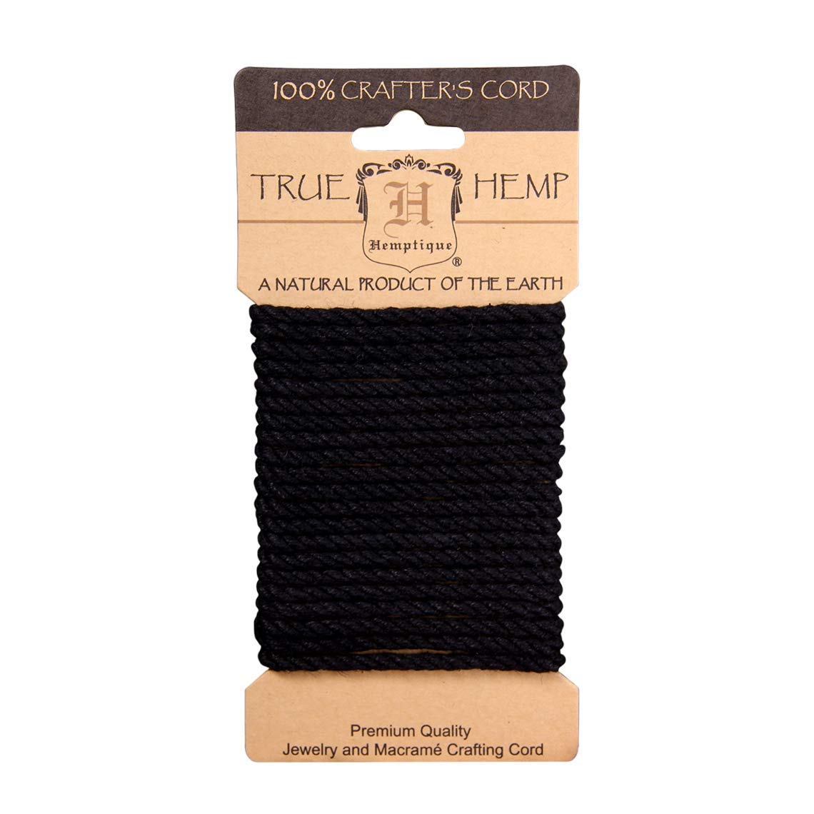 Hemptique Hemp Rope Card - Made with Love – Plant Hanger - Scrapbooking – Gardening – Macramé – Home Decor (Black, 4mm)