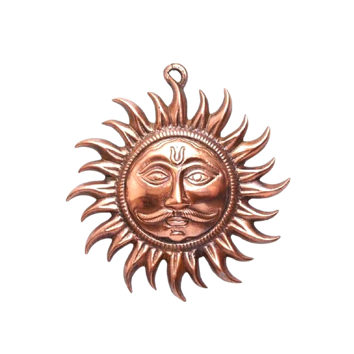 Metal Copper Sun Face God Wall Hanging for Home Vastu || Shri Surya Narayan Idol Decorative Items for Home, Living Room || Feng Shui Vastu Remedies for Positivity, Good Luck (4 inches)-image-47