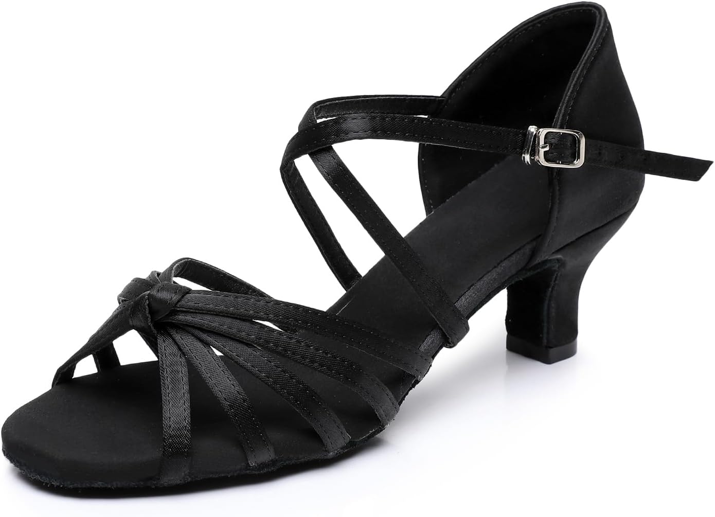 Rosefinch Women Ballroom Dance Shoes Latin Salsa Bachata Performance Dance Dancing Shoes 2" Black 3.5US