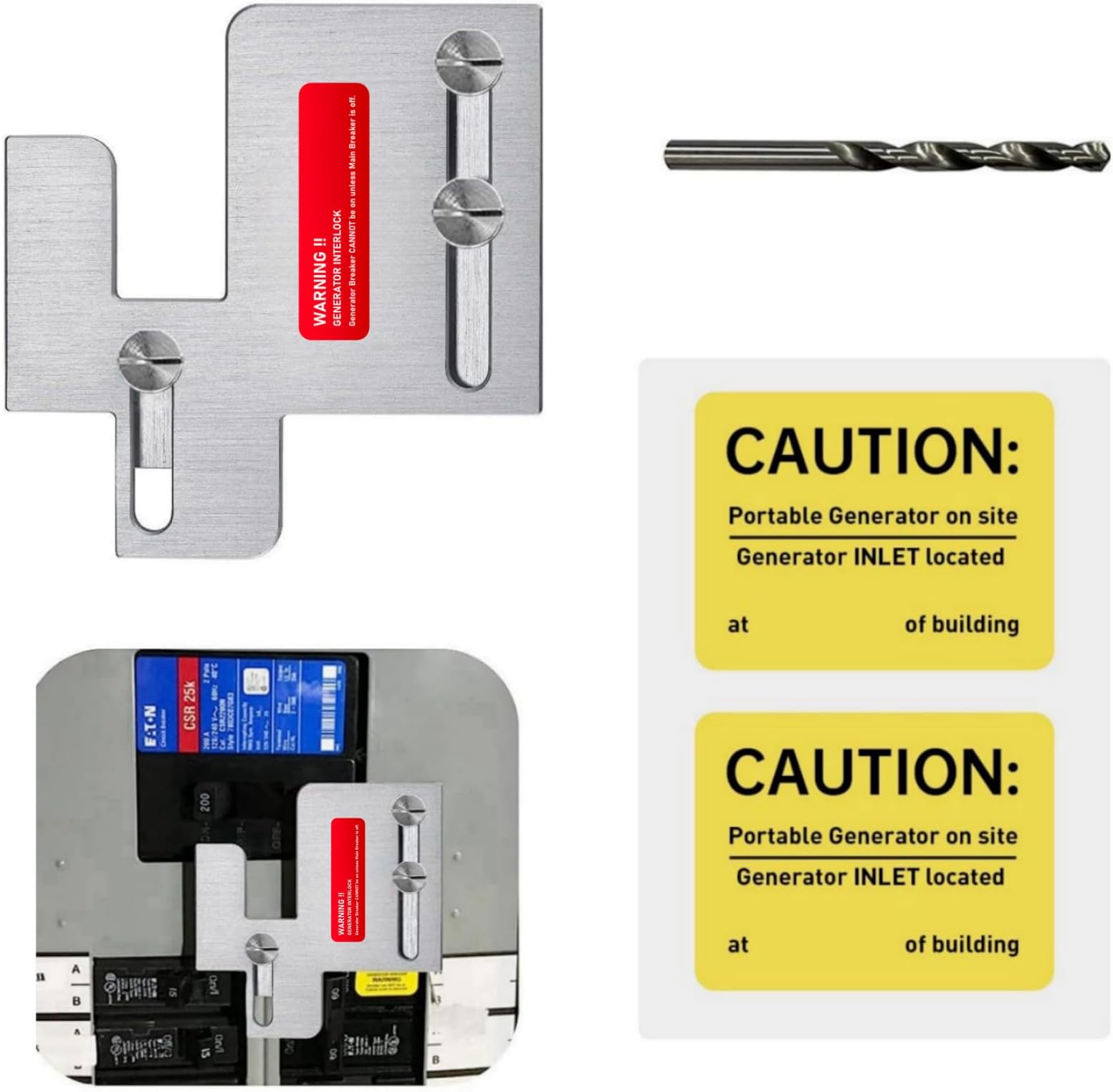 Generator Interlock Kit Compatible with Cutler Hammer BR Series 150 and 200 amp Panels,1 1/4-1 7/16 inches Spacing Between Main and Branch Breaker,Professional and Interlock Kit(EAT-PN200)