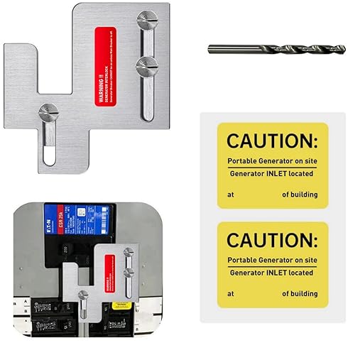 Kit de enclavamiento de generador compatible con paneles Eaton Cutler Hammer Serie BR de 150 y 200 amperios, 1 14-1 716 pulgadas de espacio entre el