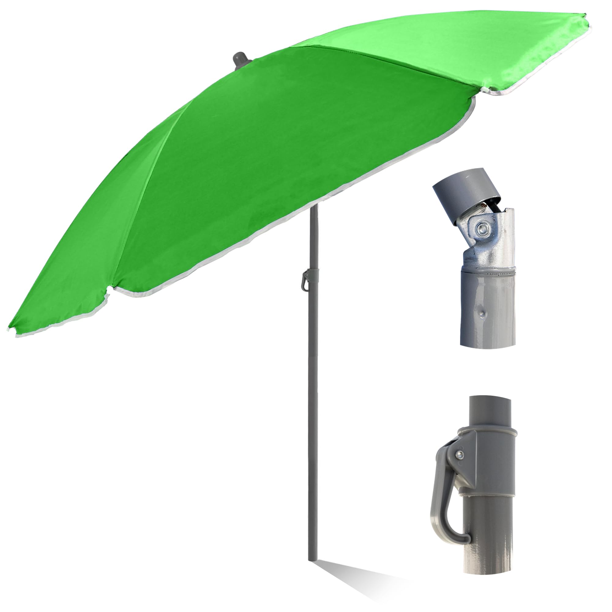 B&Q -  2.4M Green Uv Parasol With Tilt Function