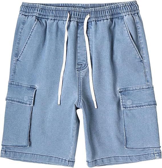Shorts de mezclilla masculinos casuales de verano miniatura 1