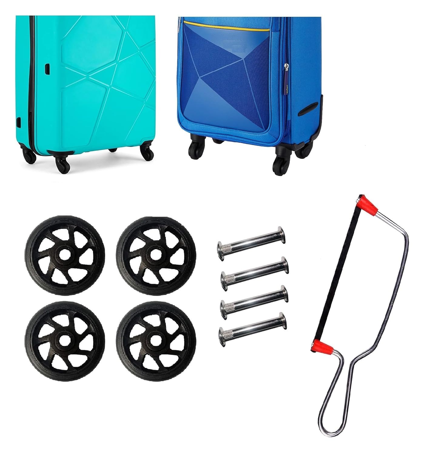 Luggage Wheels Only for Replacement and Repair Travel Trolley Bag Suitcases Rubber Wheels (Wheels & Cutter) for Luggage Parts, 4 Pieces:-image-37