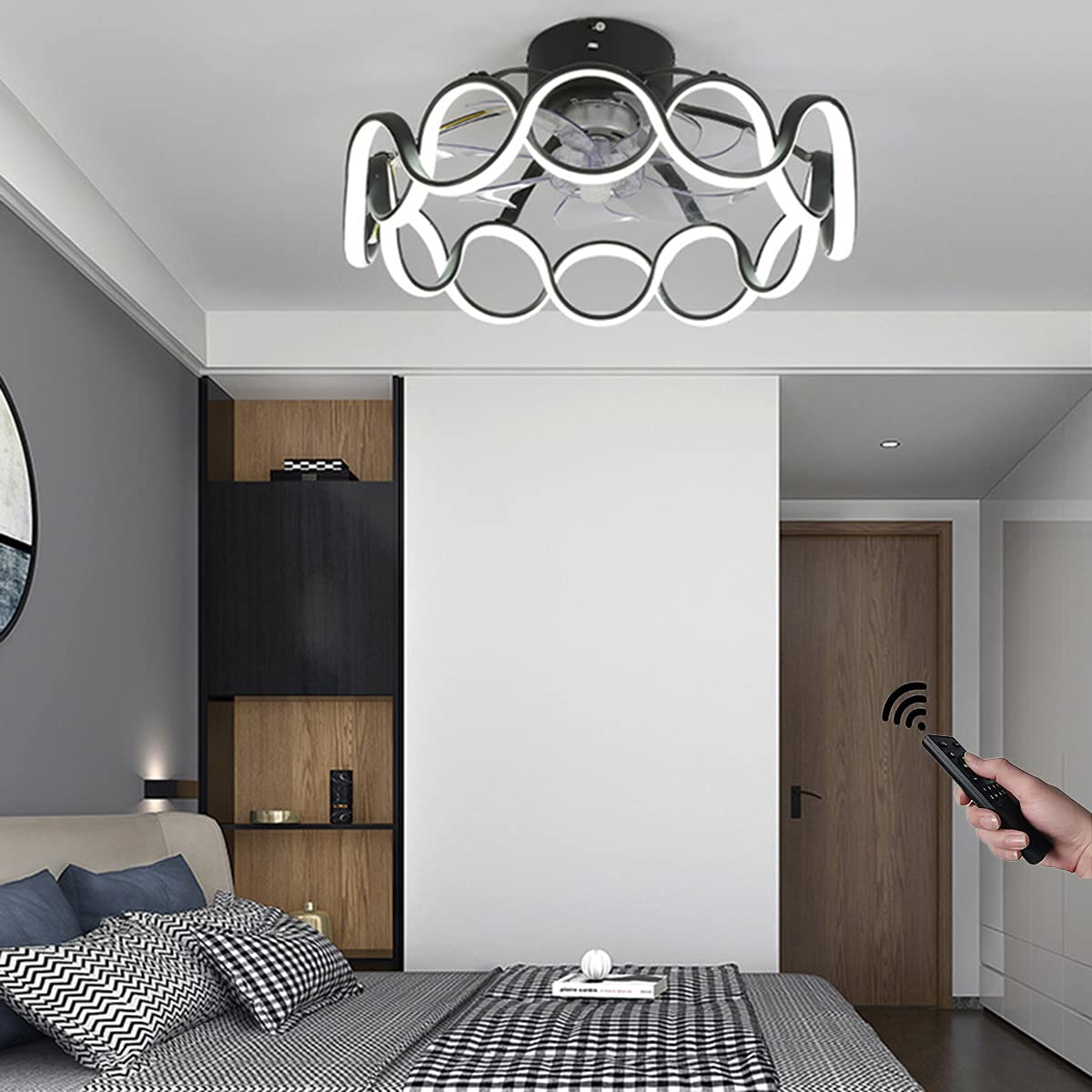 Ventilateur de plafond 50 cm silencieux avec moteur DC et télécommande - 8