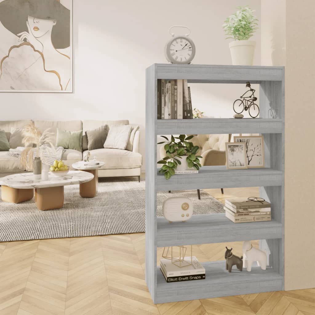 Générique Sonoma Organizer pokojowy szary, inżynieryjny drewno, regał do przechowywania książek, czasopism i DVD, uniwersalne meble do przedpokoju i salonu, elegancki design