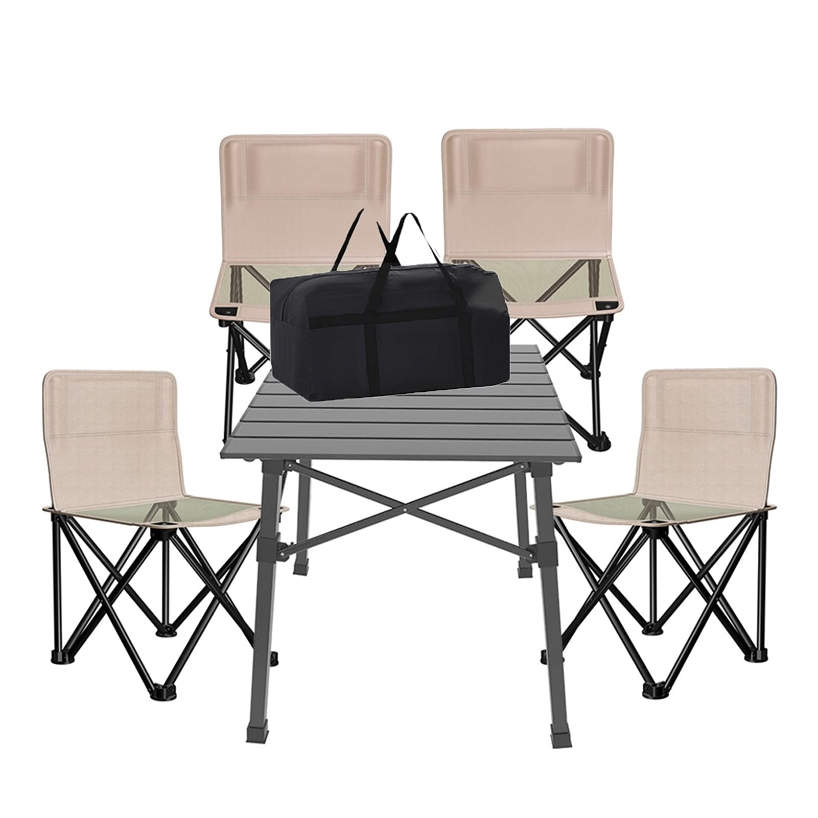 Camping Table Chairs Easy to Store Folding and Chair Set， Aluminum