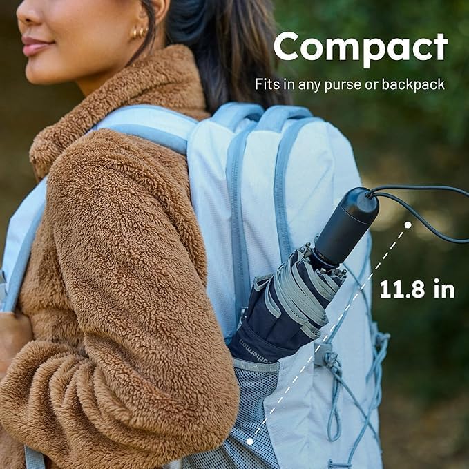 Weatherman Umbrella - Premium Small Compact Mini Umbrellas for Traveling - Windproof Umbrellaas Resists Up to 45 MPH Winds - Traveling Umbrellasa for Rain, Wind, Purse, Pocket, Backpack, Car - Portable Travel Umbrellas Easy Auto Open Close w/ Strong Fiberglass Frame - Image 5