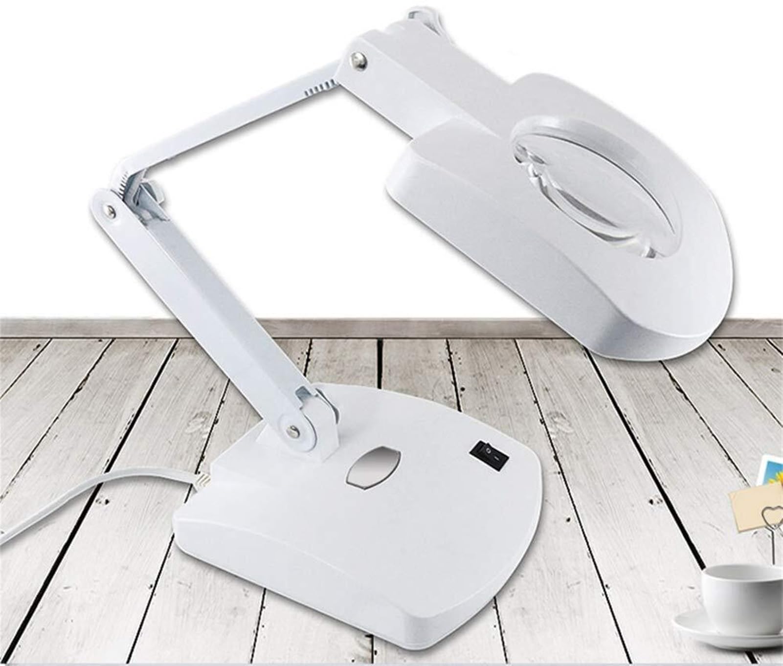 Lupa, 8-krotny duży stojak - uchwyt montażowy do lampy roboczej, składana lampa powiększająca z 56 diodami LED, obsługiwana bez użycia rąk,