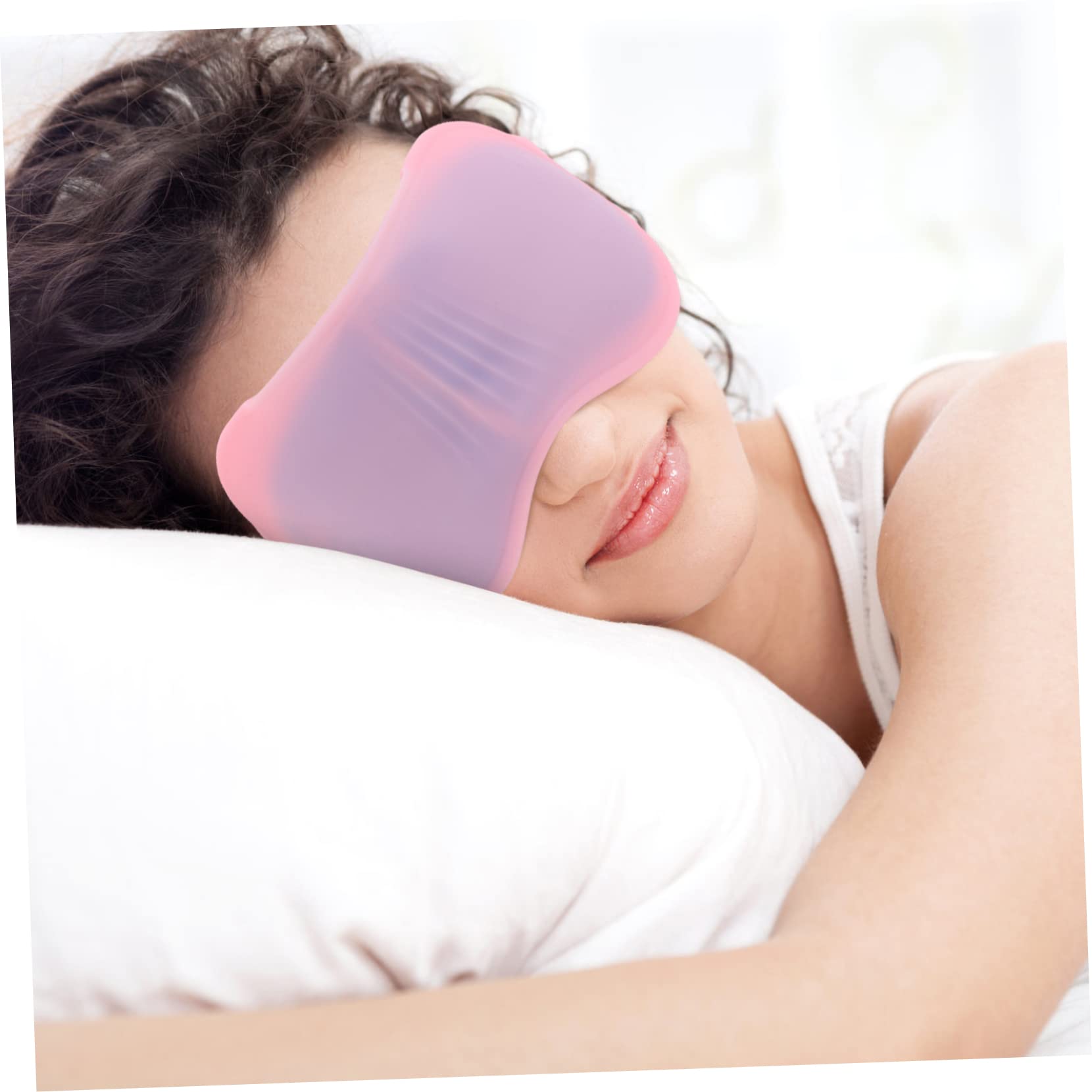Antifaz de Silicona Gel Rosa para Dormir y Compresa Ocular