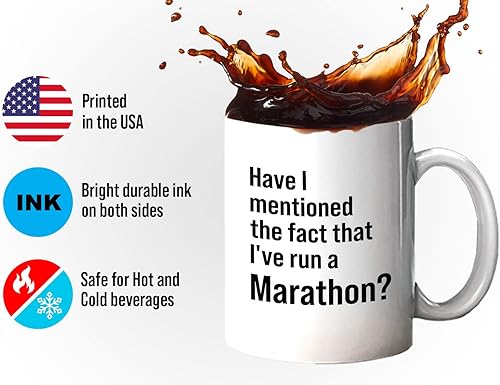 Miniatura 4 de Bubble Hugs Taza de café Runner de 11 onzas, color blanco, I've Run a Marathon - Running Buddy Trail Marathon Runners Fact