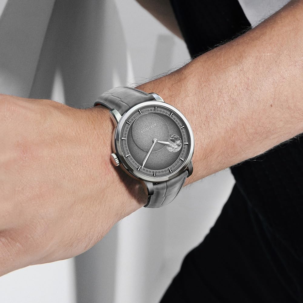 agelocer Reloj mecánico automático para hombre, esfera de módulo de fase lunar de precisión de 29.51 días, cristal de zafiro, reserva de energía de 80 horas, luminoso, relojes de negocios para hombre