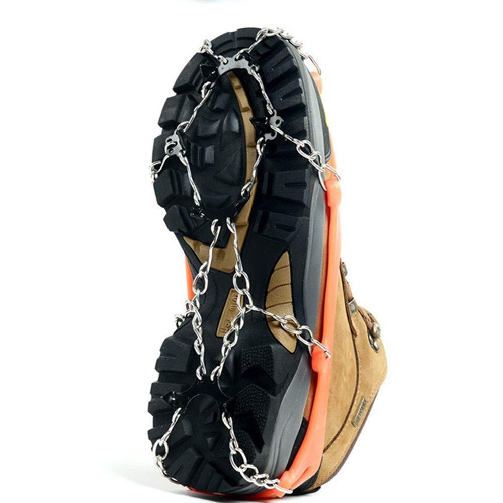 FJSCFJSC 6 Teeth Anti-Slip Shoes Ice Grips, Stainless Steel Ice Shoes Grippers Walker Safety Winter Traction Device Snow Cleats Traction for Walking