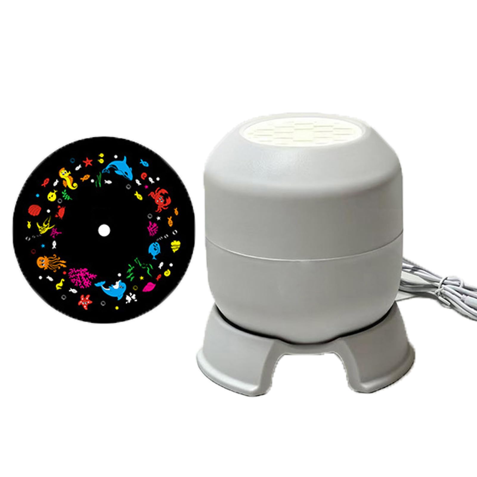 GUUZETU Dynamic Rotating LED Projector Light, Rechargeable Ocean Wave Projector, Snowflake/Christmas/Ocean Dynamic Patterns, Adjustable Brightness Colorful Projection Lamp for Bedroom (Plug-in-C)