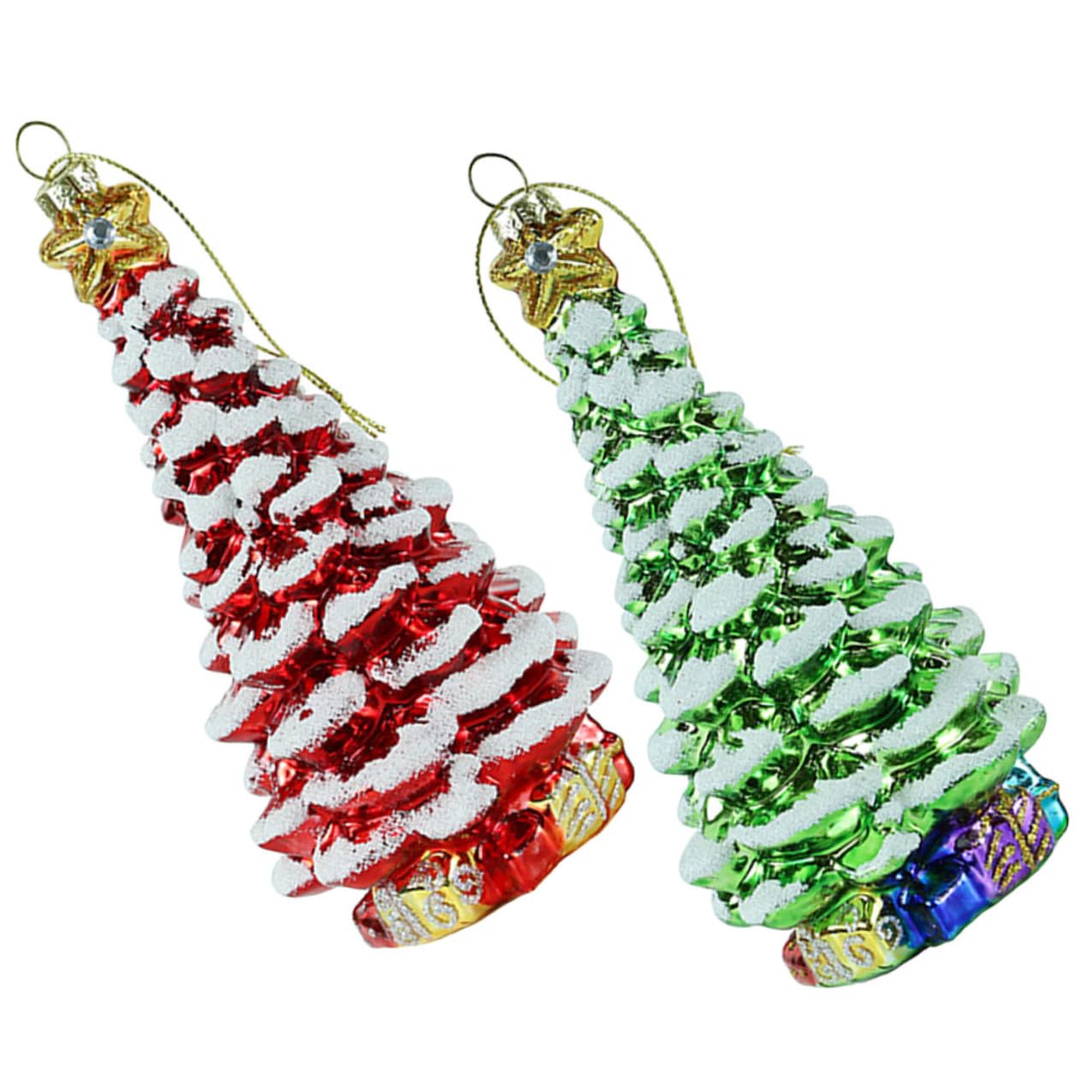 Ornements d'arbre de Noël transparents et élégants en verre suspendre pour une ambiance festive