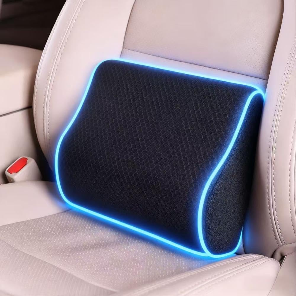 ONEMAJI Lumbar Support Cushion for Peugeot 3008 E3008 P64 2024 2025, Memory Foam Lumbar Drive car Back Pillows Car Back Cushion for Driving
