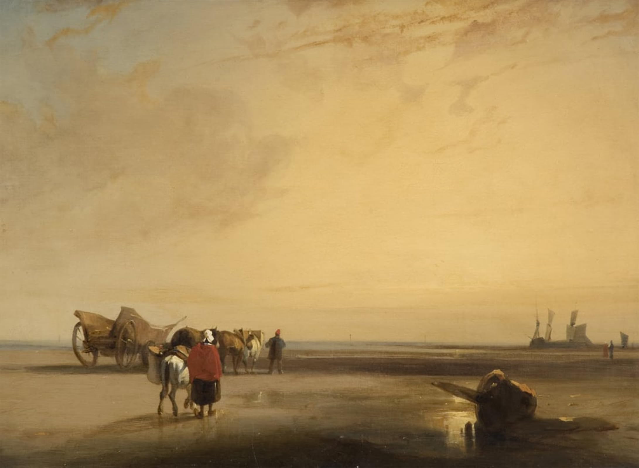 POSTERIIk Vintage Art Print Images Pictures Print Normandy Sands by Richard Parkes Bonington Modern Colour Posters for Office Home Decor 60x90cm