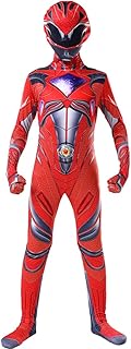 Adults Kids Power Rangers Costumes,Unisex 3D Halloween Spide-rman Superhero Jumpssuit Bodysuit, Red, 120cm