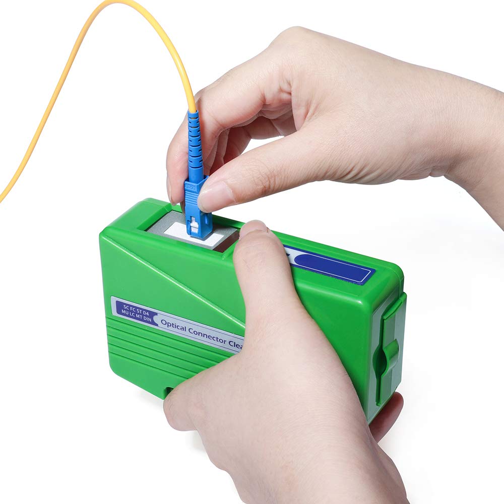 Elfcam – Glasfaser-Reinigungsbox, Reiniger für Glasfaserkabel, SC FC St LC E2000 MPO MTP MTRJ MU, mehr als 550 Reinigungen, Cleaner-Box_500