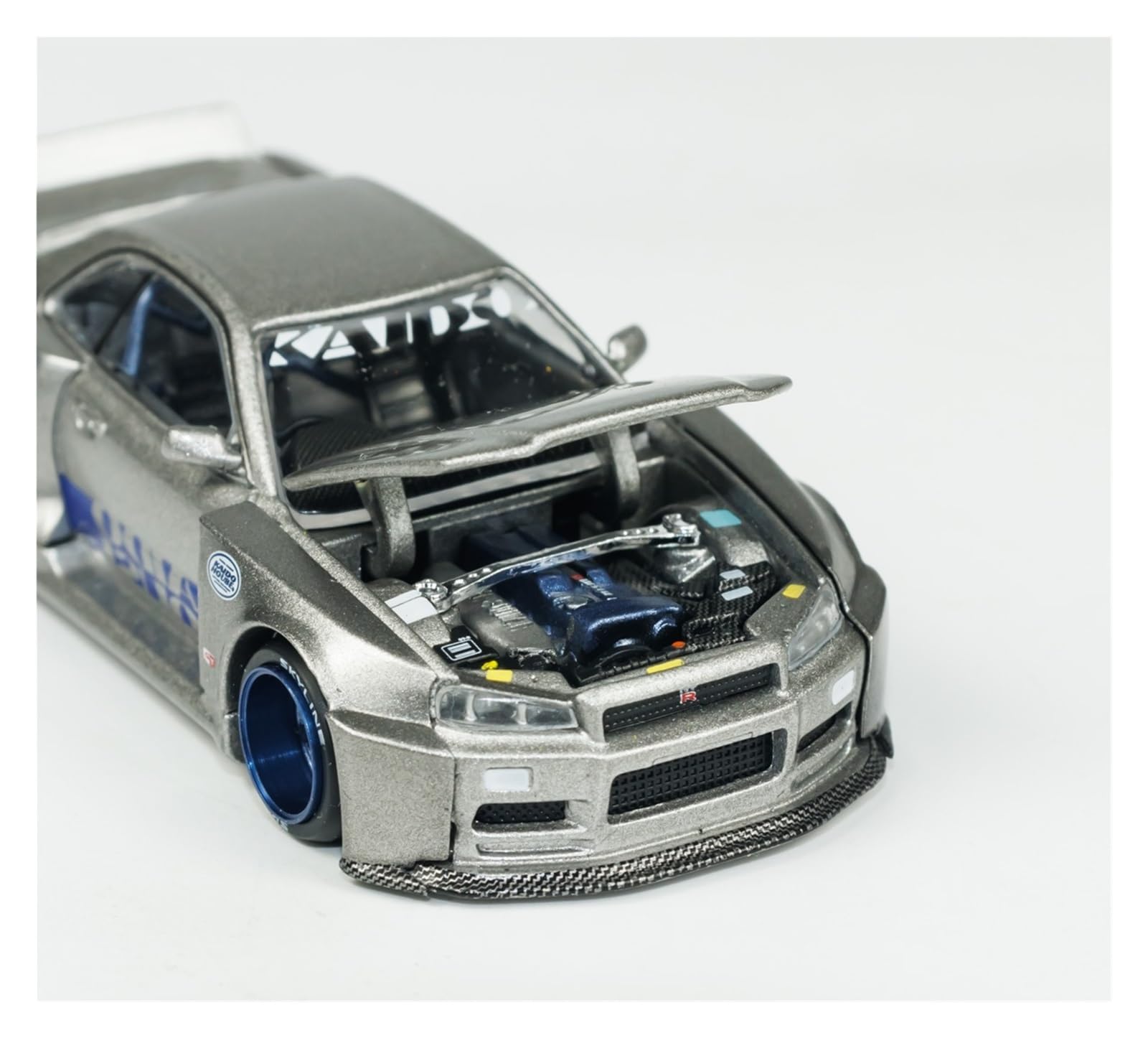 Metallo Scala Replica 1 64 Per Nissan Skyline GTR R34 Aero Modello Auto Sportiva Pressofusa In Lega Simulazione Decorazione In Miniatura Hobby Veicoli Giochi Set(Argento)