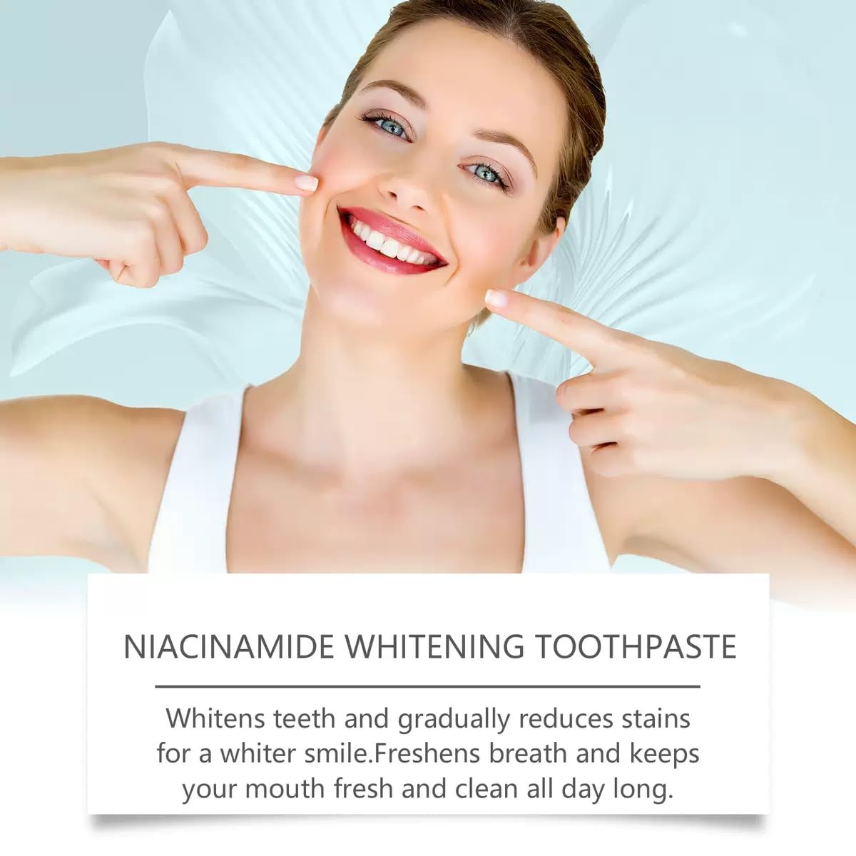 Niacinamide Dentifricio sbiancante per adulti, dentifricio sbiancante radiante, senza fluoro per denti sensibili, alito fresco, rimuove lo scolorimento dei denti. (5 pezzi)