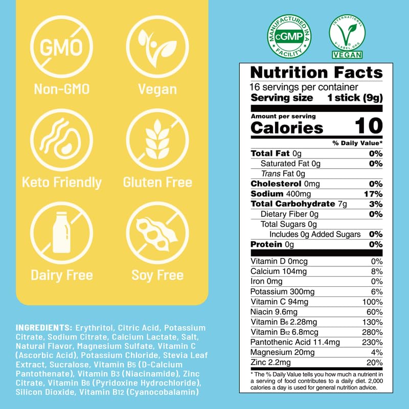 Miniatura 2 de Venture Pal Paquetes de electrolitos en polvo sin azúcar, mezcla de bebida líquida diaria IV para hidratación rápida y recuperación de fiestas, 5